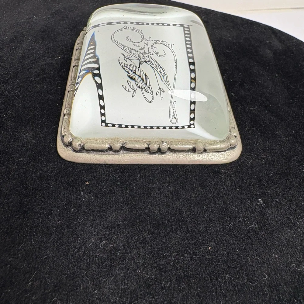 Mary Carol Home Collection Script “F”Monogram Initial Paper Weight
